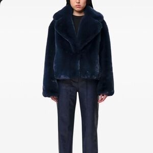 Apparis short miller coat in navy blue